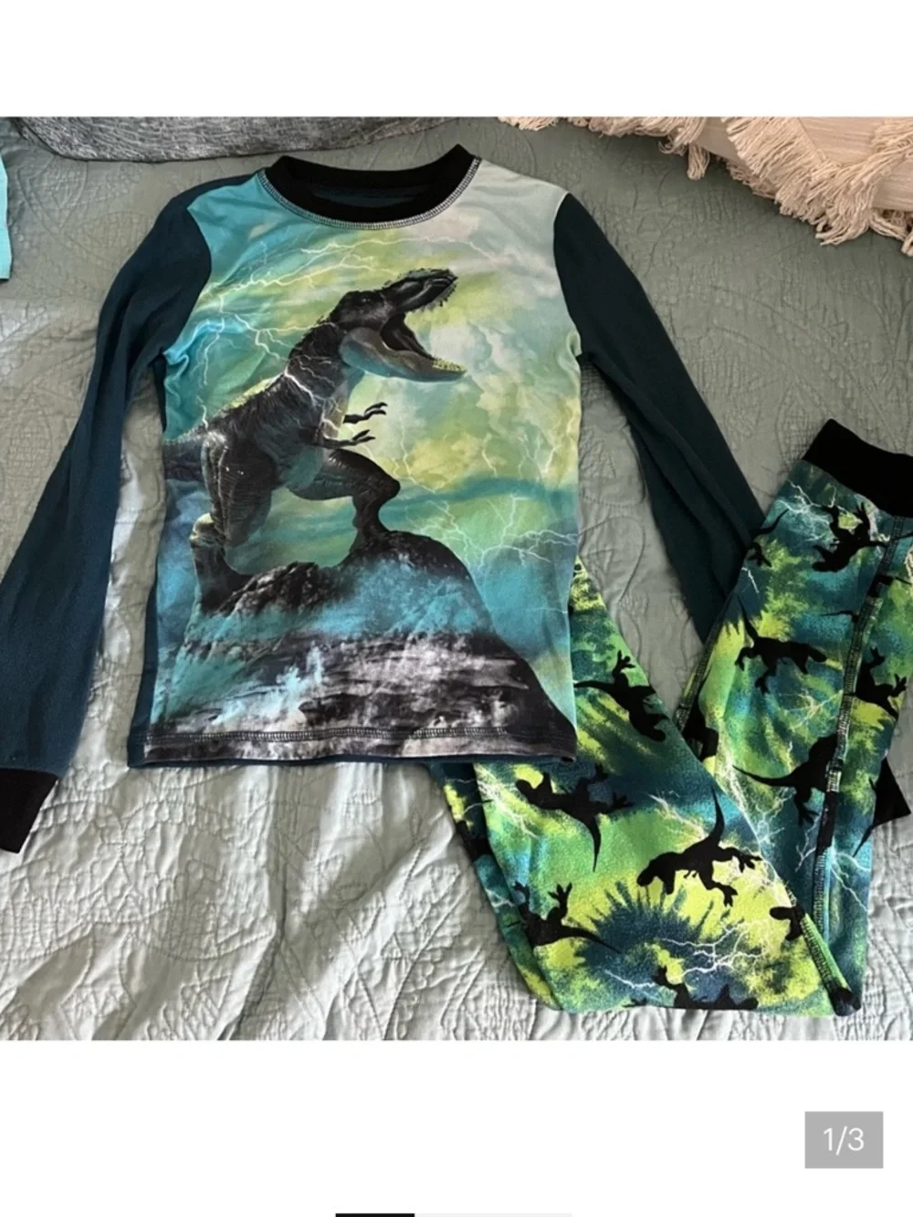 Cuddl Duds Moose & Dinosaur Pajama Sets